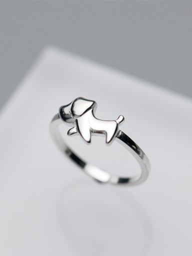 Lovely Dog Shaped Open Design S925 Silver Ring