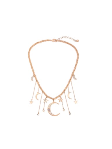 Simple Alloy Star Moon Short Necklace