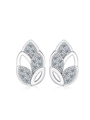 Beautiful Flower-shape Silver Stud Earrings