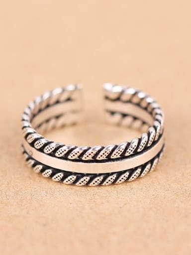 Retro style Woven Patterns Opening Ring