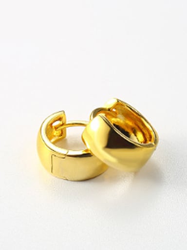 Simple Smooth Gold Plated Clip Earrings