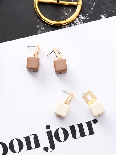 Alloy With Gold Plated Trendy Geometric Acrylic Stud Earrings