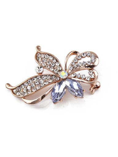 Rose Gold Plated Crystal Brooch