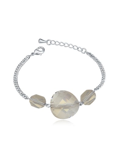 Simple austrian Crystals Platinum Plated Alloy Bracelet