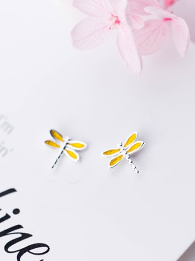 Sterling Silver cute Dragonfly Mini studs earring