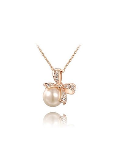 Elegant Bowknot Shaped Artificial Pearl Necklace