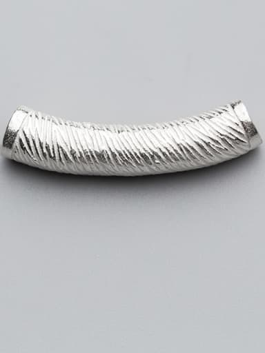custom 925 Sterling Silver With Silver Plated Striped Bent Pipe