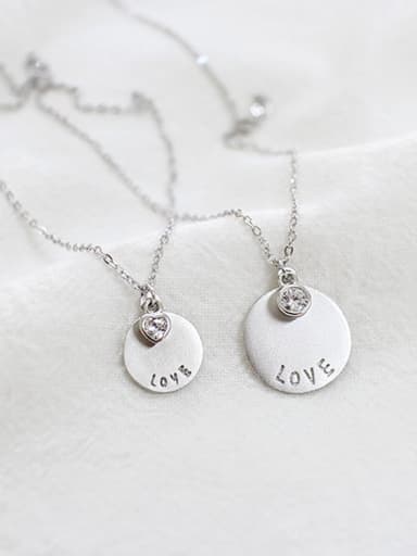 925 Sterling Silver With Silver Plated Romantic Round Monogram & Name Necklaces