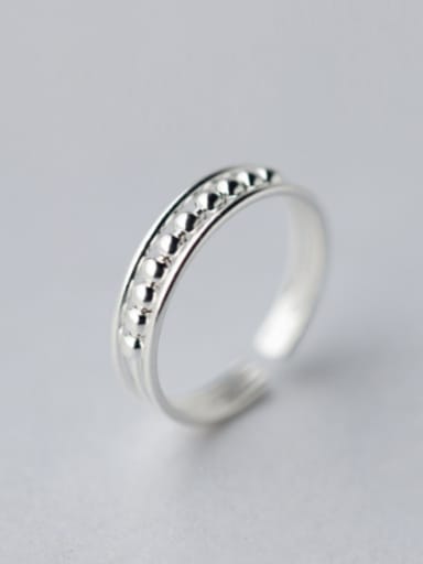 S925 silver light bead small opening band ring