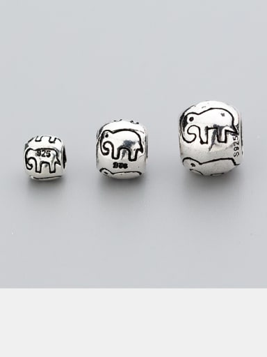 925 Sterling Silver With Silver Plated Trendy Animal Elephant Charms