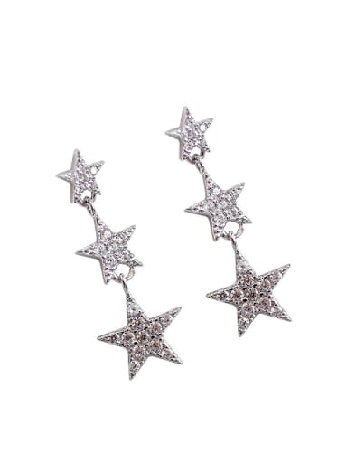 Fashion Tiny Zircon-studded Stars Silver Stud Earrings