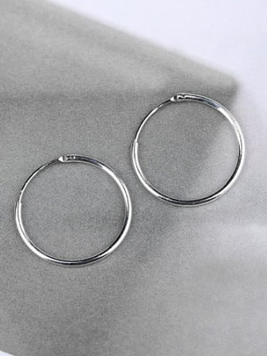 Simple Refined Silver Loop Earrings