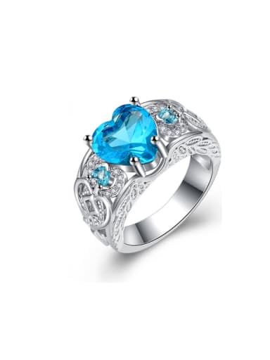 Color Shining Heart-shape Zircons Fashion Ring