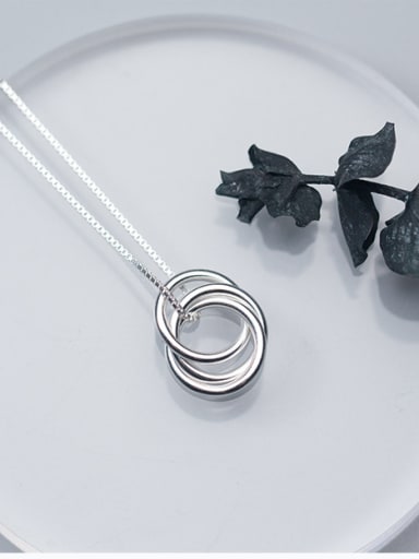 Sterling Silver personality tricyclic Pendant Necklace