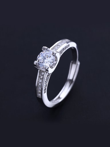 Trendy 925 Silver Zircon Ring