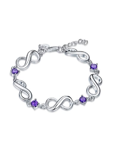 Fashion Purple Zircon Eight-shaped Bracelet