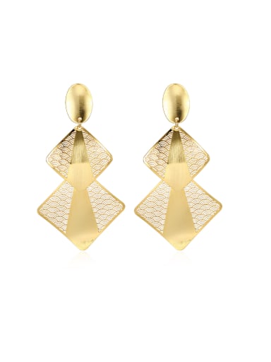 Women Exquisite 18K Gold Geometric Shaped Stud drop earring