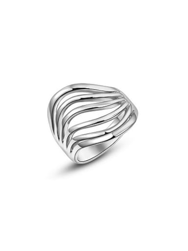 Exquisite Platinum Plated Geometric Shaped Ring