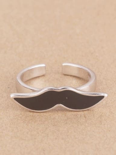 Personalized Black Mustache Opening Ring