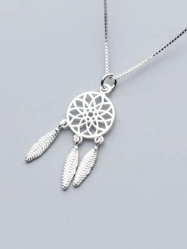 S925 Silver Necklace Pendant female wind fashion personality girl catcher pendant temperament chain D4287