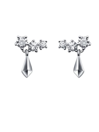 925 Sterling Silver With Cubic Zirconia Classic Water Drop Drop Earrings