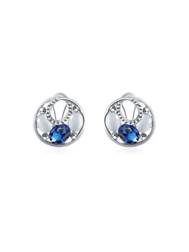 Exquisite Round Shaped Opal Stone Stud Earrings