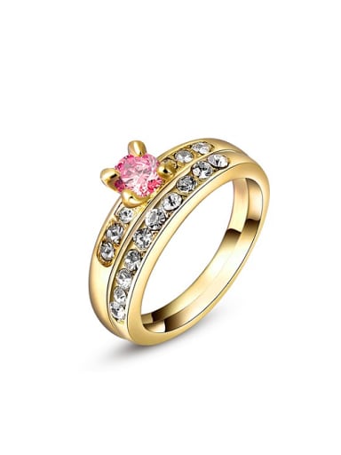 Pink 18K Gold Plated Geometric Ring