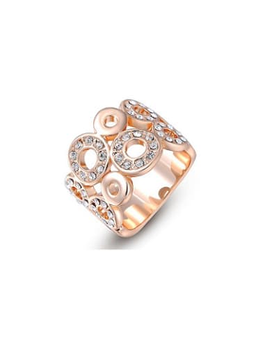Multi Circle Rose Gold Plated Austria Crystal Ring