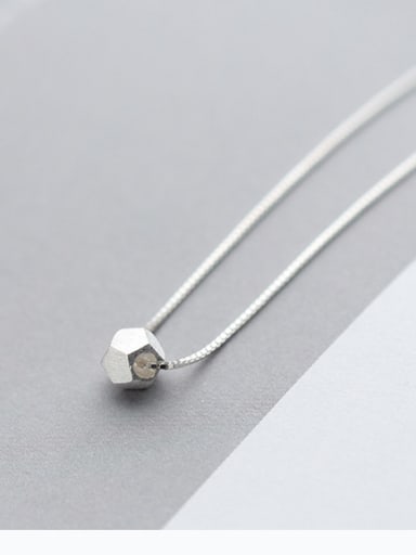 S925 Silver Necklace Pendant simple geometric polygon wire drawing Necklace Chain D4290