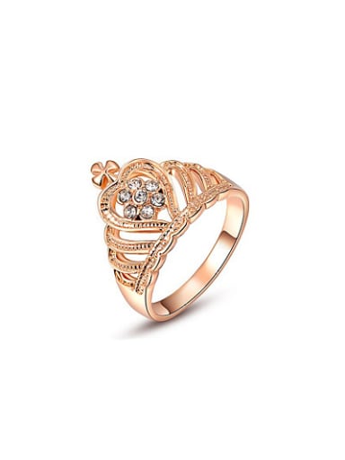 Luxury Rose Gold Plated Crown Shaped Ring