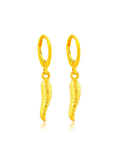 Ethnic Style Chili Shaped Gold Plated Drop Earrings