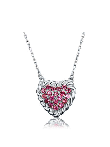 Platinum Plated Gemstones Heart-shaped Pendant
