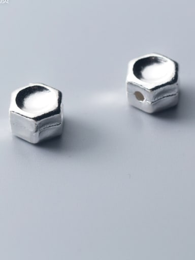 custom 925 Sterling Silver With Platinum Plated Simplistic Geometric Beads