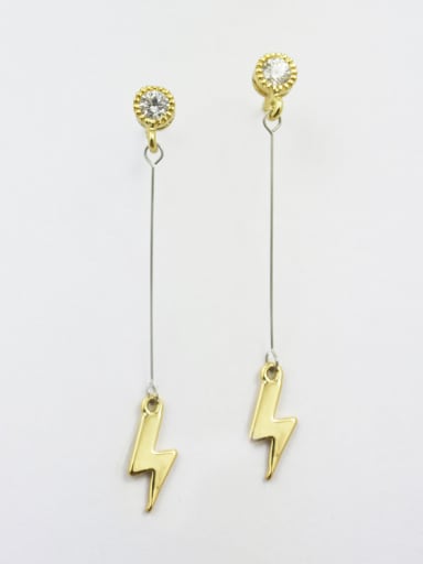 Women Creative Lightning Shaped Zircon Earrings