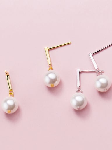 925 Sterling Silver With Platinum Plated Classic Ball Stud Earrings