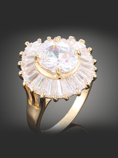 Fashion White Zircon-covered Copper Ring