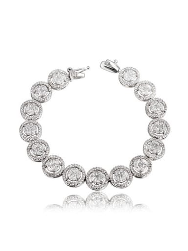 Shimmering Round Shaped Platinum Plated Copper Bracelet