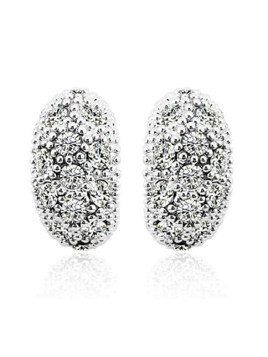 18K White Gold Exquisite Water Drop Shaped Austria Crystal stud Earring