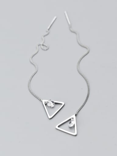 Exquisite Hollow Triangle Shaped Rhinestones Line Earrings