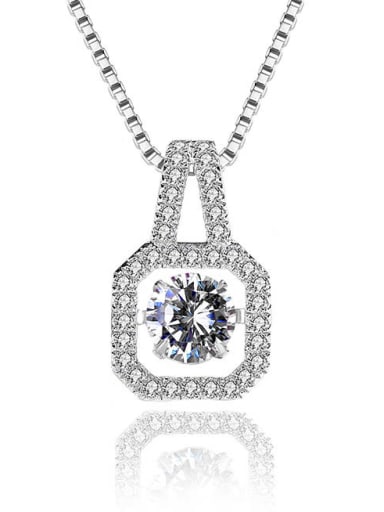 Fashion Shiny Rotatable Cubic Zirconias-covered 925 Silver Pendant