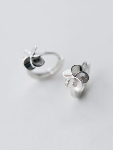 Women High Quality Flower Shaped S925 Silver Clip Earrings