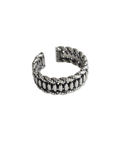 925 Sterling Silver With Vintage Twist weaving  Geometric Free Sized Rings