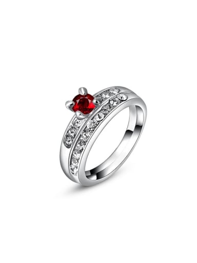 Personality Platinum Plated Alloy Set Ring