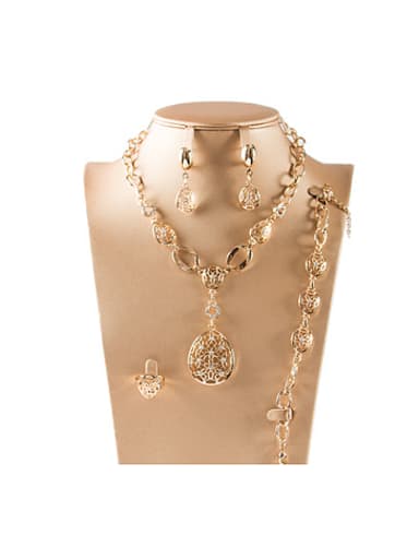 Water Drop Hollow Four Pieces Jewelry Set