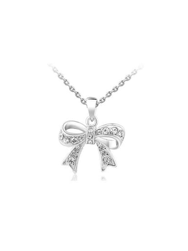 Elegant Platinum Plated Butterfly Shaped Necklace