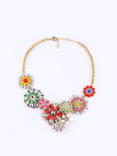 Alloy Flowers-Shaped Sweater Necklace