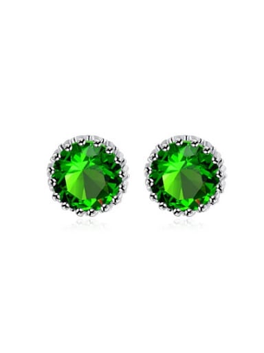Elegant Green Round Shaped Stud Earrings