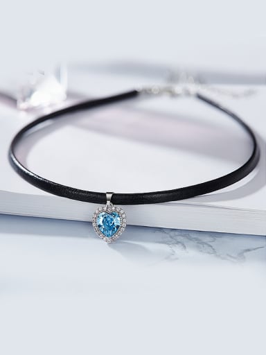S925 Silver Leather Collar