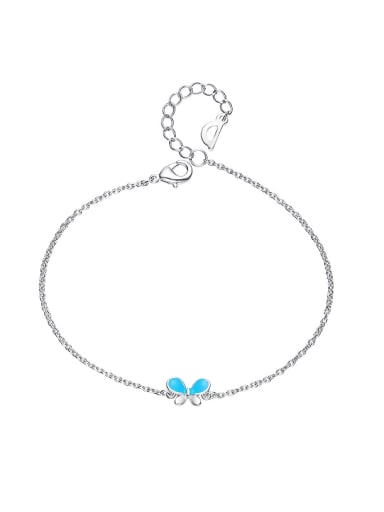 Simple Tiny Blue Butterfly Women Bracelet