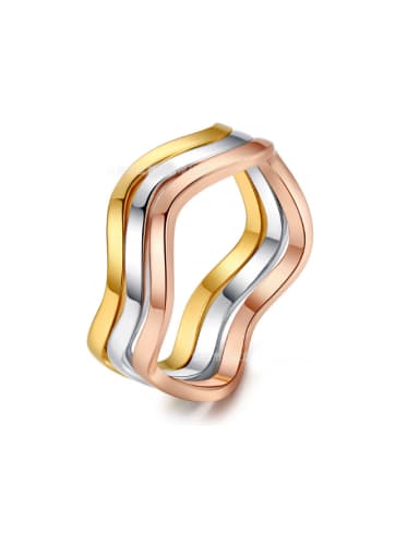 Three Colors Plated Smooth Hot Selling Ring